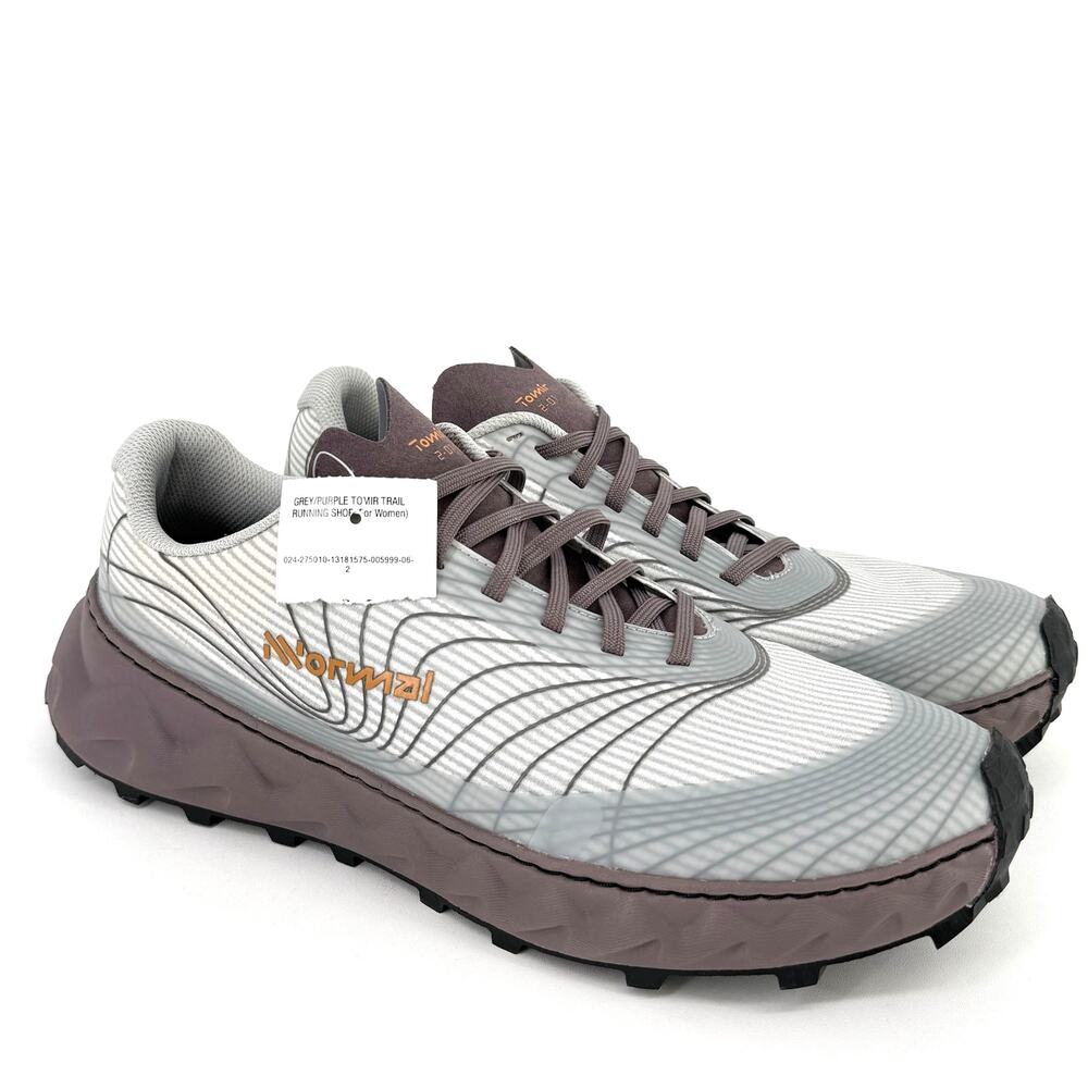NNormal Tomir 2-01 Trail Running Shoes Womens Sz 12 Mens Sz 13 Grey Purple Sole